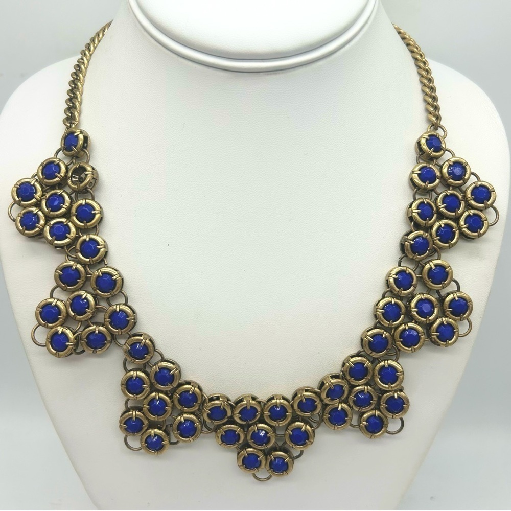 J. Crew Blue Jeweled Link Necklace